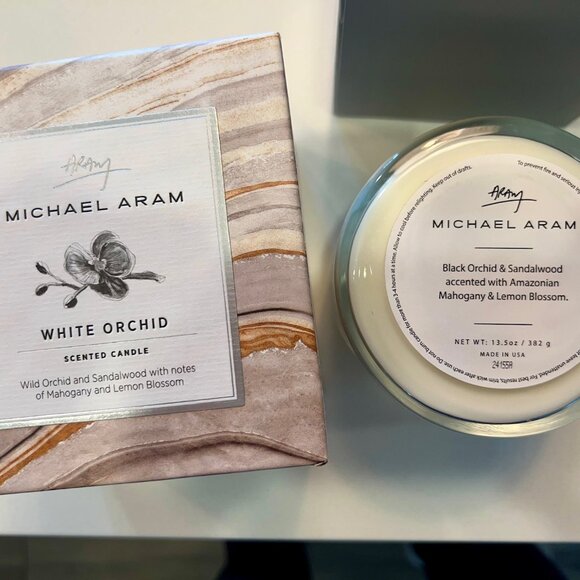 Michael Aram Black Orchid Scented Candle, 13.5oz, 4" high, NIB, READ DESCRIPTION